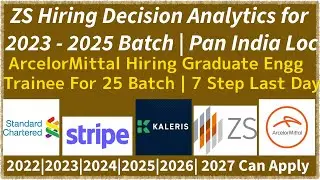 ZS, Cigna, BT Group, Stripe, ArcelorMittal | Off Campus Drive for 2022, 2023, 2024, 2025, 2026 Batch