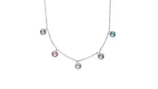 MATERIA Collier 925 Silber mit Swarovski Elements Bunt