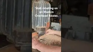 Stub rebating on a Wadkin Overhead Router.