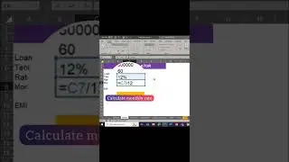 Loan EMI Calculator in Excel #excel #exceltricks #exceltutorial #trending #msexcel