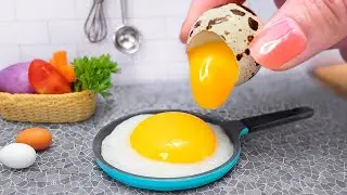 Satisfying Miniature Amazing Breakfast with Eggs Recipe - Tasty Breakfast  Idea with Mini Yummy