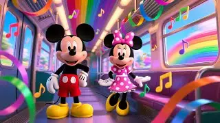 🌈🚆 Mickey Mouse Rainbow Train Adventure | Magical School Trip Story for Kids | Fun Learning Cartoon 