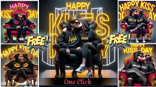 Kiss Day Ai Photo Editing | Happy Kiss Day Name Video Editing | Bing Image Creator Kiss Day Image