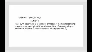 Symmetry and conservation laws (part 1) - Quantum Mechanics