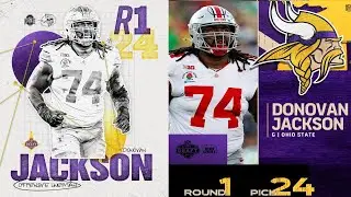 2025 NFL DRAFT RD 1 PK 24 DONOVAN JACKSON TO THE MINNESOTA VIKINGS