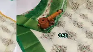 Soft silk cotton mix digital rangoli print design sarees, latest model.