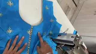 Creative Neck Design using Foam Buttons and Dori Piping || Sarabjit Kaur saini
