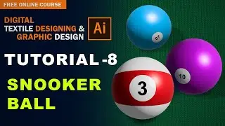 Snooker ball in illustrator | Tutorial-8 | #tutorial #graphicdesign  #textiledesigning #illustrator