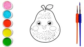 Learn FRUITS , Painting and Colouring for Kids & Toddlers #mango #apple #grape #pear #abc #drawing