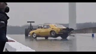 Super Pro ET 540ci Pontiac Firebird Crashes At Santa Pod Raceway