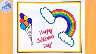 Happy children's day drawing easy|| children day drawing special| 14 November drawing special