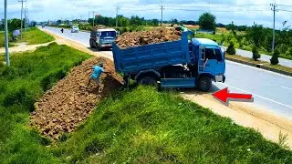 Nicely New Project Landfill!! Transforming a Landfill 5 Ton Dumping & Dozer in Action!
