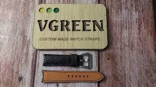 Black Sharkskin Leather Custom Curved End Watch Strap
