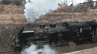 SL大樹　ここは強烈なブラスト天国！急勾配を走る2機のタンク機関車　2025.01.11