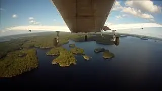Flying over lake Saimaa