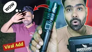 I Tested India's Brightest Torch Light 😱||Shadohawk Flashlight || Viral Torch Flashlight