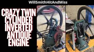 CRAZY Pierce inverted twin cylinder antique gas engine
