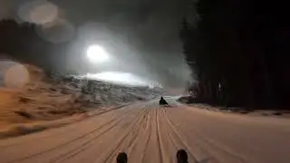 Спуск на санках три километра в Земмеринге. Zauberberg Semmering Austria.