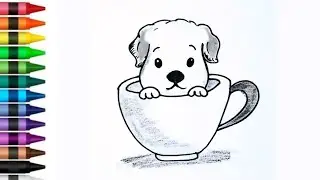 Cute Dog drawing | How to draw Dog easy 