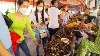 Amazing Street Food Market in Countryside, Kien Svay Resort | Popular Street Food in Cambodia