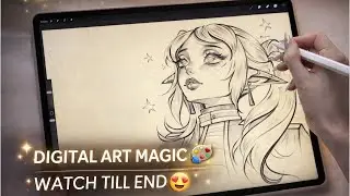 Satisfying Digital Art Drawing ✨ | Aesthetic iPad Sketch Process 🎨