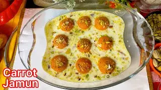 Soft & Juicy Gajar Jamun 😍🥕 | Festival Special Sweet |  Easy Homemade Recipe | New Year Dessert 