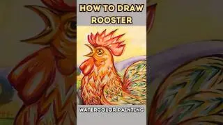 Drawing a Rooster: The Most Challenging Art Project Yet! #painting #art #shorts