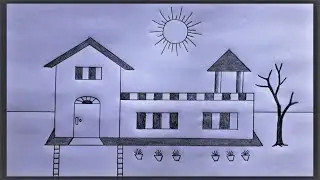 how to Draw a House Of Scenery | Easy Drawing Tutorial | My House Art