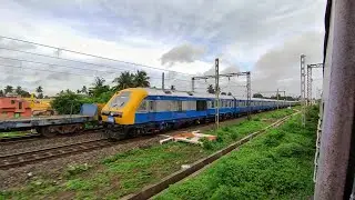 Crossing with Freshly POHed DEMU Rake of ECR - Indian Railways