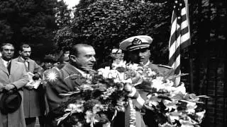 Chilean President Videla places wreath on tomb of George Washington in Washington...HD Stock Footage