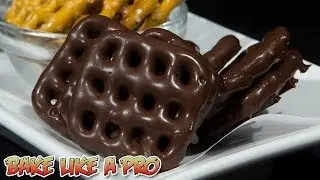 Dipped Dark Chocolate Waffle Pretzels Recipe