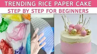 NEW TRENDING RICE PAPER CAKE - Rice paper Cake Decorations Tutorial - Cake Decorating Ideas - Cake