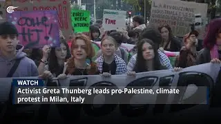Activist Greta Thunberg leads pro-Palestine, climate protest in Milan, Italy