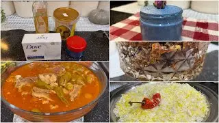 روتين السنعات🧺 شريت منظمات روعه👍🏻وسويت سمن🧈وصابونية جسم رهيبه🧼ومرق باميه ورز 😋