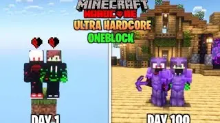 We survivd 100days In ultra Hardcore one block  in minecraft hardcore /duo100days 