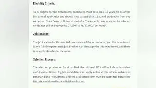 Bandhan Bank Hiring 2023 || Fresher Jobs 2023 || Bandhan Bank Recruitment 2023 || New Vacancy 2023
