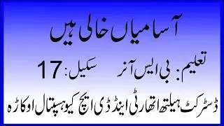 Jobs In District Health Authority Okara, DHQ Hospital Okara 2019