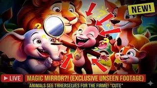Magic Mirror Surprise! Baby Monkey + Animal Friends React Cutely 😍🦁🐘 | Viral Kids Animal Video