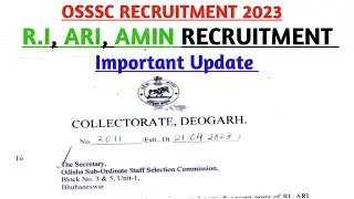OSSSC RI, ARI, AMIN Recruitment Important Update