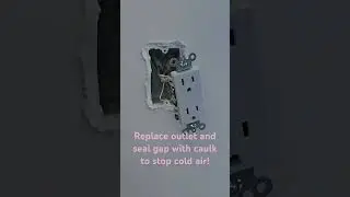 Replace electrical outlet and seal with caulk and gasket to stop cold air #electrical  #electric