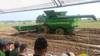 John Deere combine tracks vs tires