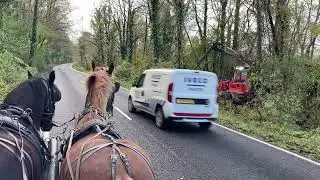 Meeting Forestry Equipment Out Driving
