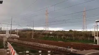 SOTTO LA PIOGGIA... INTERCITY TARANTO - ROMA TERMINI IN TRANSITO AL PASSAGGIO A LIVELLO DI PALAGIANO