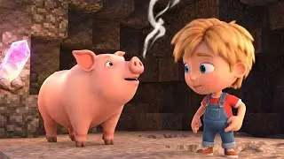 Minecraft Sleepy Pig Got Stuck in the Cave 🐷 | Kids Songs & Nursery Rhymes