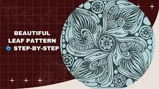 ✨ Creative Leaf Zentangle | Easy Black & White Design Idea
