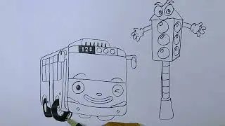 Tayo And Traffic Light How To Draw Tayo Piwin Sajut