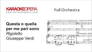 Karaoke Opera: Questa o quella - Rigoletto (Verdi) Orchestra only version with printed music