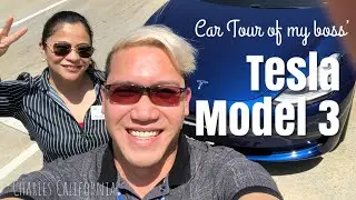Car Tour of my Boss' Tesla Model 3 | Charles California