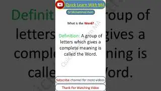 Definition of Word || What is Word || QLWMA