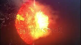 Asteroid Meteor Comet strike over Earth Impact causing apocalypse , earth destruction.